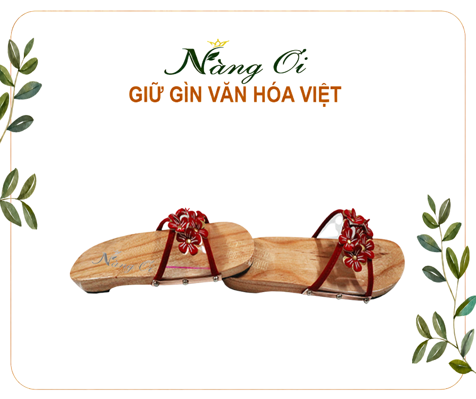 guốc gỗ đế bằng cao 3cm làm từ gỗ xoan vườn